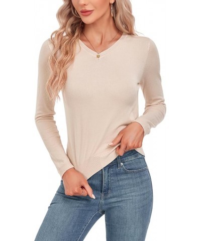 Women Summer Knit Shirt Blouse V Neck Short Sleeve Pullover Sweater Tops 439apricot $12.30 Sweaters