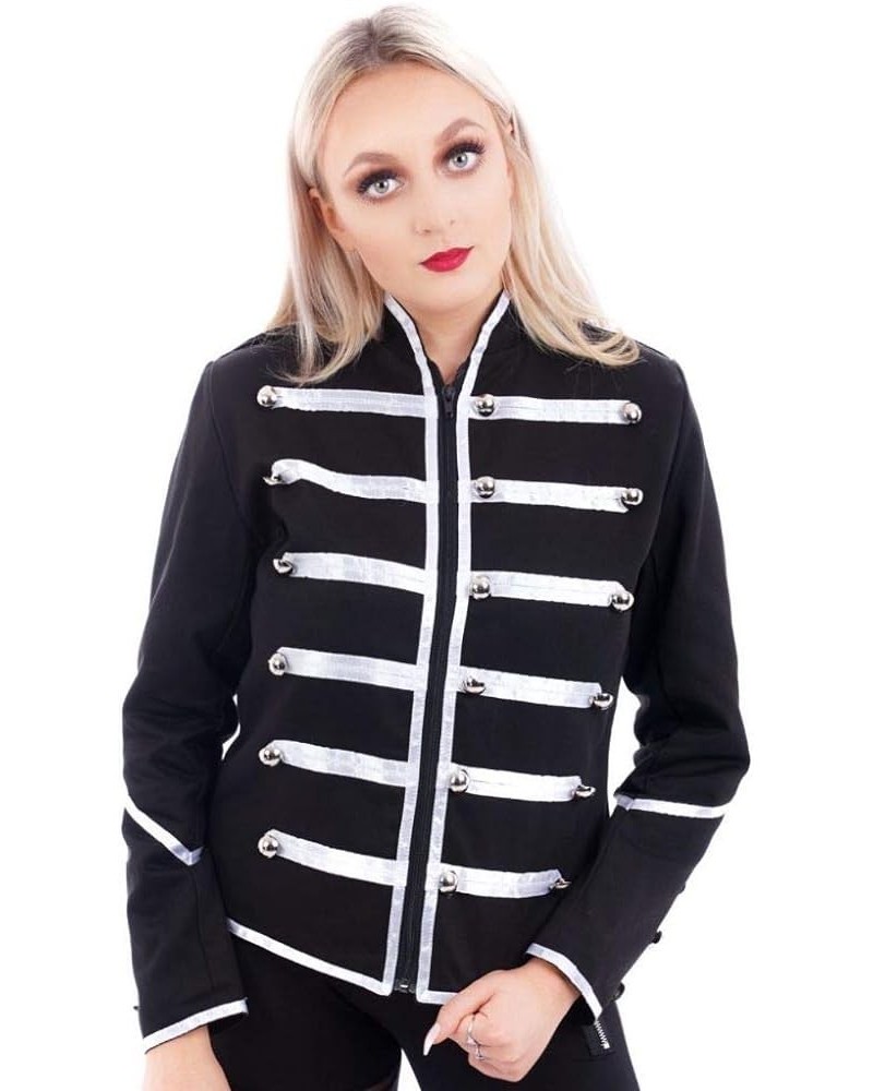 Women's Ladies Steampunk Military Punk Parade Jacket Silver $28.13 Jackets