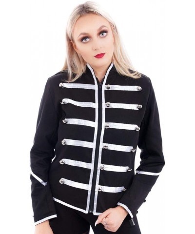 Women's Ladies Steampunk Military Punk Parade Jacket Silver $28.13 Jackets