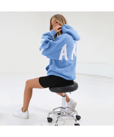 Women's Oversized Hoodies Letter Printed Hooded Sweatshirts Casual Long Sleeve Pullover with Pockets Fall Clothes Lblue $20.5...