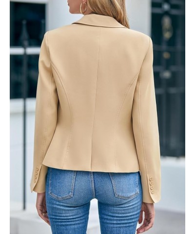 Women's Fitted Wrap Blazers Fashion Work Office Casual Blazer Jackets Khaki $15.39 Blazers