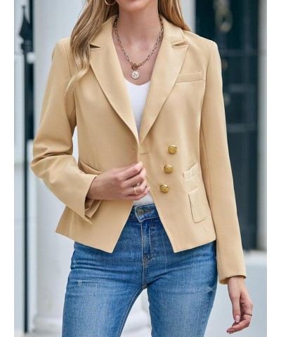 Women's Fitted Wrap Blazers Fashion Work Office Casual Blazer Jackets Khaki $15.39 Blazers