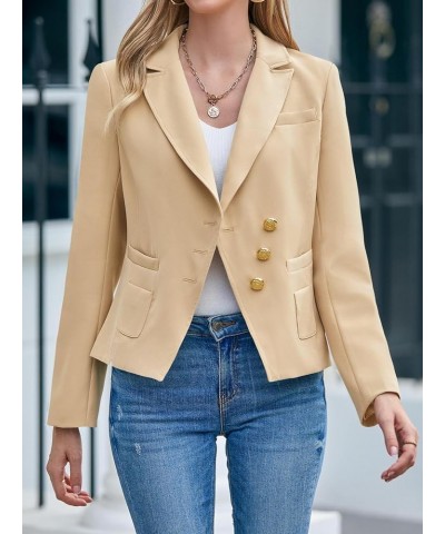 Women's Fitted Wrap Blazers Fashion Work Office Casual Blazer Jackets Khaki $15.39 Blazers