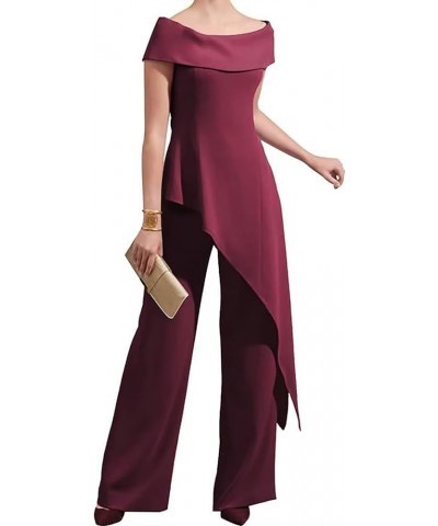 Mother of The Bride Pantsuits for Wedding Off Shoulder Chiffon Prom Cocktail Outfit Mint $32.39 Others