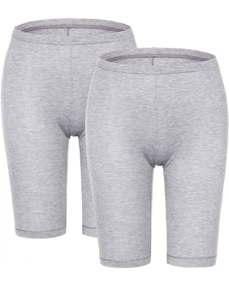 Short Leggings for Women Slip Shorts Mid Thigh Legging Plus Size Undershorts Flat Gray 2 Pack Medium $13.25 Leggings