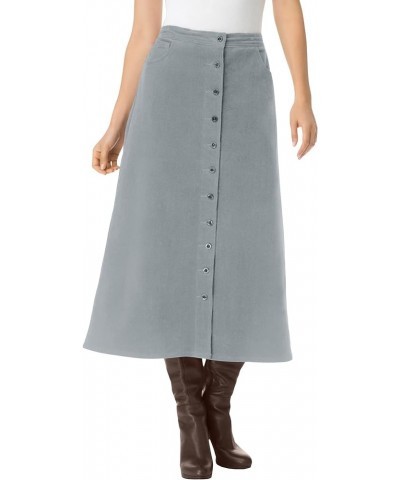 Women's Plus Size Corduroy Skirt Gunmetal $18.22 Skirts