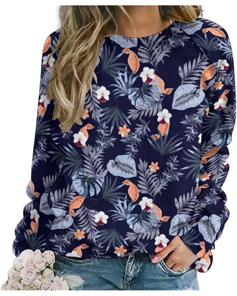 Butterflies-trees Print Womens Crewneck Sweatshirt Casual Loose Fitting Tops Long Sleeve Style-1-1 $15.95 Hoodies & Sweatshirts