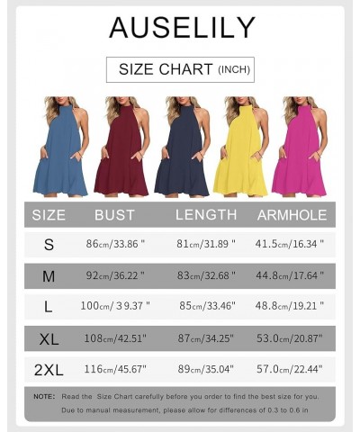 Womens Summer Dress Sleeveless Halter Neck Beach Dress Casual Sundresses with Pockets Rainbow Strip $14.74 Dresses