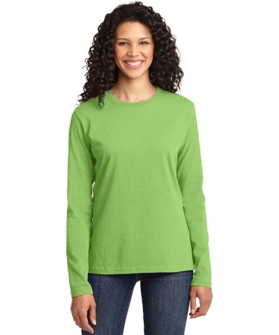 Port & Company Women's Long Sleeve 54 oz 100% Cotton T Shirt Lime $8.63 T-Shirts