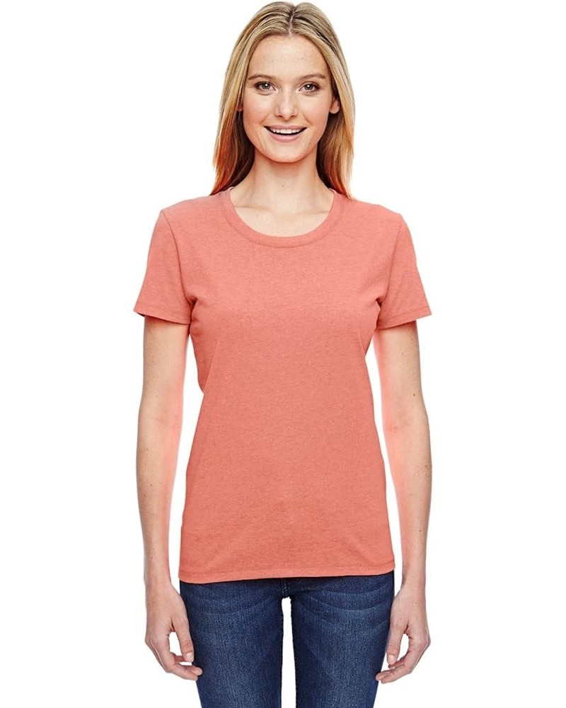 Women's Athletic Crewneck T-Shirt Coral $6.22 T-Shirts