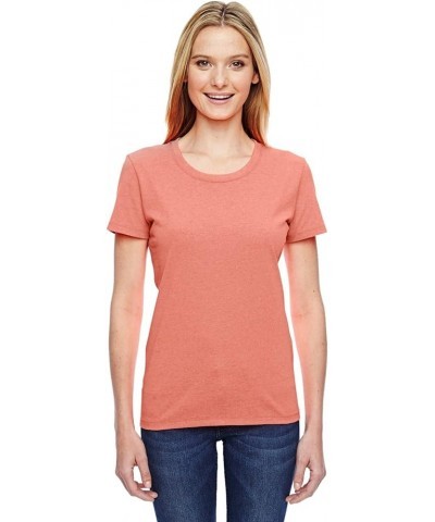 Women's Athletic Crewneck T-Shirt Coral $6.22 T-Shirts