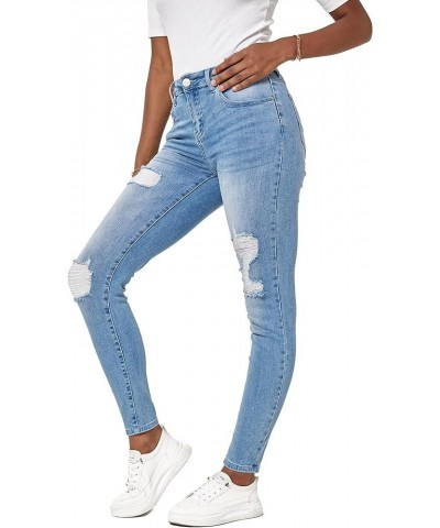 Women's Ripped Boyfriend Jeans Stretch Skinny Jean Trendy Distressed Straight Leg Jeans with Holes R2004 $21.00 Jeans