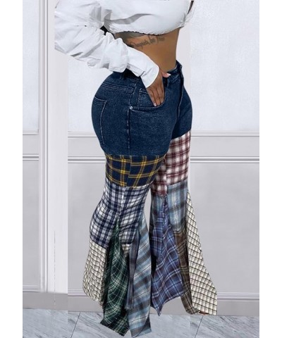 Bell Bottom Jeans for Women Flare Jeans High Waist Bootcut Plus Size Ripped Hole Jeans Denim Leggings Pants X Dblue $21.44 Jeans