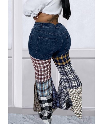 Bell Bottom Jeans for Women Flare Jeans High Waist Bootcut Plus Size Ripped Hole Jeans Denim Leggings Pants X Dblue $21.44 Jeans