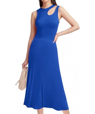 Womens Dresses Summer Causal Flowy Long Sun Dress Royal Blue $18.86 Dresses