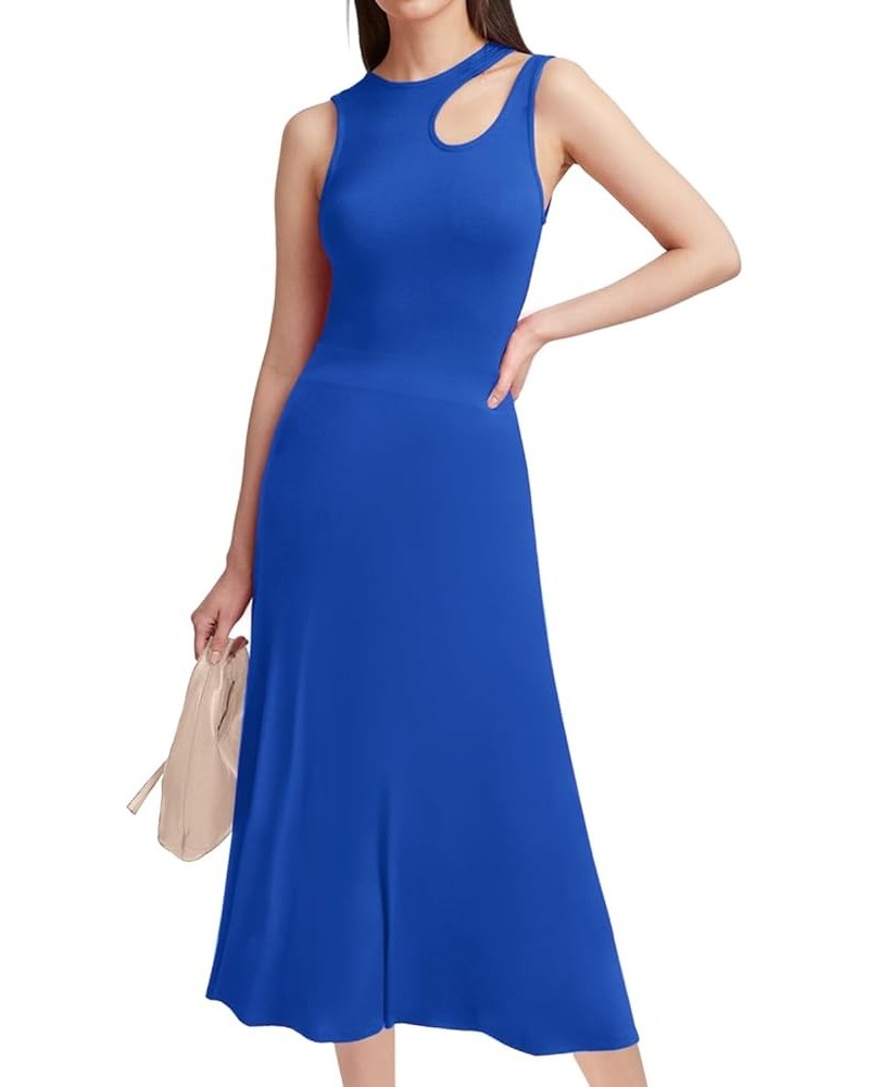 Womens Dresses Summer Causal Flowy Long Sun Dress Royal Blue $18.86 Dresses