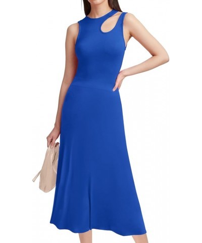 Womens Dresses Summer Causal Flowy Long Sun Dress Royal Blue $18.86 Dresses