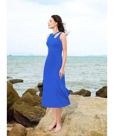 Womens Dresses Summer Causal Flowy Long Sun Dress Royal Blue $18.86 Dresses