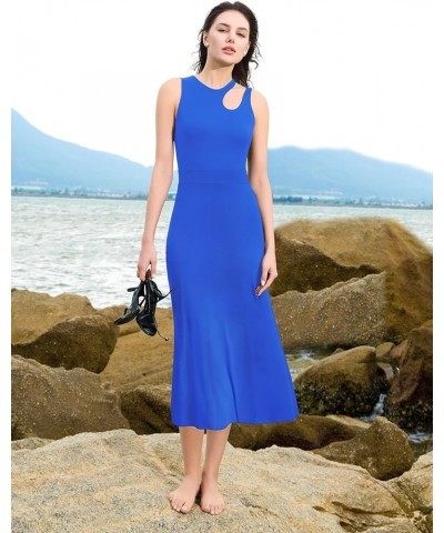 Womens Dresses Summer Causal Flowy Long Sun Dress Royal Blue $18.86 Dresses