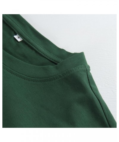 Women's Oversized Workout Cropped T Shirts Crew Neck Short Sleeve Casual Loose Summer Crop Tee Tops Cotton Dark Green $10.80 ...