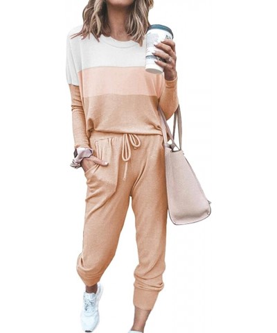 Women Casual 2 Piece Outfit Long Pant Set Sweatsuits Tracksuits T-colorblock2 $21.15 Activewear