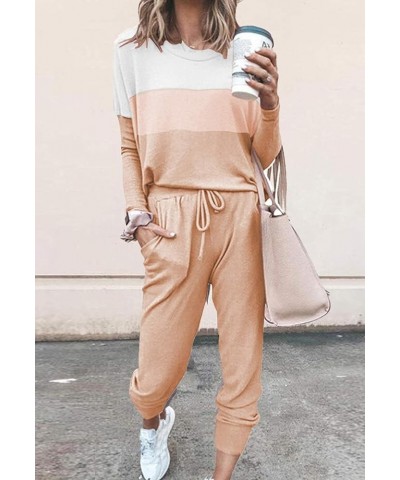 Women Casual 2 Piece Outfit Long Pant Set Sweatsuits Tracksuits T-colorblock2 $21.15 Activewear