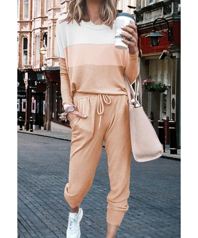 Women Casual 2 Piece Outfit Long Pant Set Sweatsuits Tracksuits T-colorblock2 $21.15 Activewear