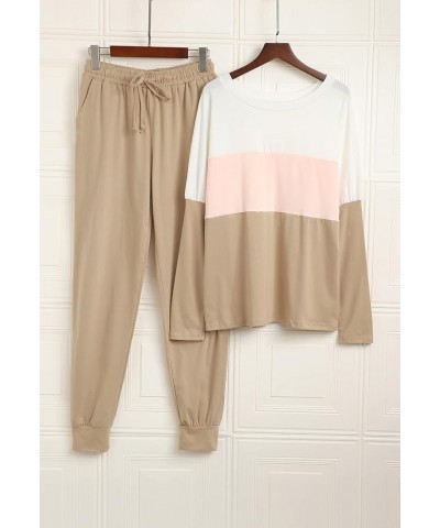 Women Casual 2 Piece Outfit Long Pant Set Sweatsuits Tracksuits T-colorblock2 $21.15 Activewear