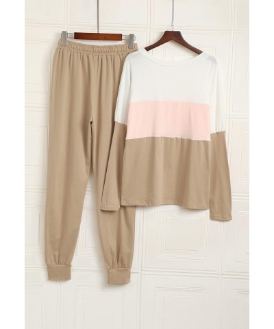 Women Casual 2 Piece Outfit Long Pant Set Sweatsuits Tracksuits T-colorblock2 $21.15 Activewear