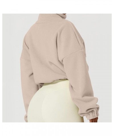 Cropped Sweatshirts for Women Full Zip Up Causal Jacket Long Sleeve Fall Crop Tops Y2k Trendy Fall Clothing 2023 J07-khaki $7...