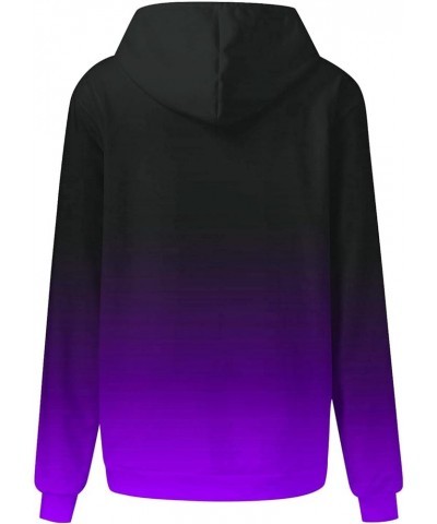 Oversized Hoodies for Women Pullover Long Sleeve Hooded Sweatshirts Gradient Drawstring Baggy Casual Y2K Tops 2023 10 Purple ...