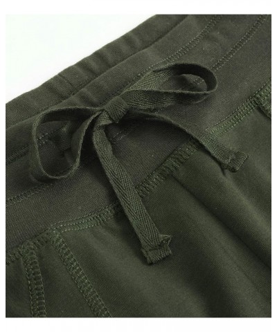 Women's Capri Joggers Jersey Sweatpants Army Green $12.04 Activewear