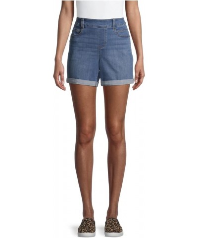 Women's 5 Pocket Woven Pull On Shorts Light Wash $12.49 Shorts