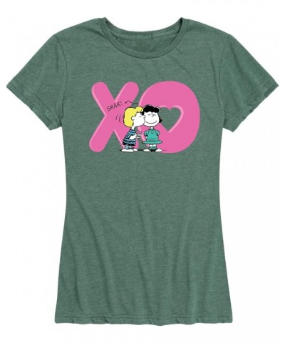 Peanuts - Snoopy Valentine's Day Love - Women's Short Sleeve Graphic T-Shirt Xo Schroeder Lucy - Heather Juniper $8.69 T-Shirts