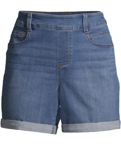 Women's 5 Pocket Woven Pull On Shorts Light Wash $12.49 Shorts