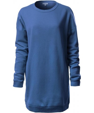 Women's Casual Oversized Fleece Pullover Sweatshirts Tunic Fall Outfits 2024 Y2K Winter Clothes Denim Blue $16.00 Hoodies & S...