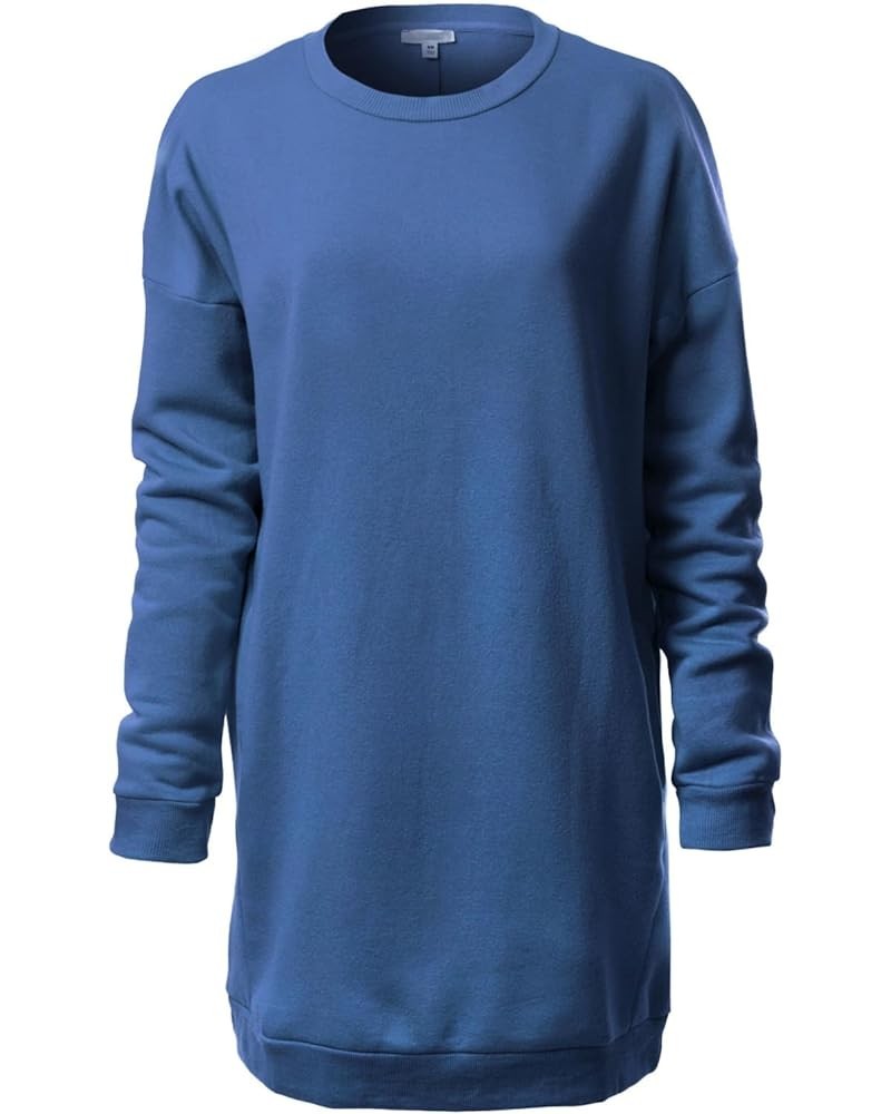 Women's Casual Oversized Fleece Pullover Sweatshirts Tunic Fall Outfits 2024 Y2K Winter Clothes Denim Blue $16.00 Hoodies & S...