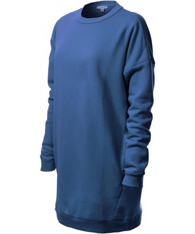 Women's Casual Oversized Fleece Pullover Sweatshirts Tunic Fall Outfits 2024 Y2K Winter Clothes Denim Blue $16.00 Hoodies & S...