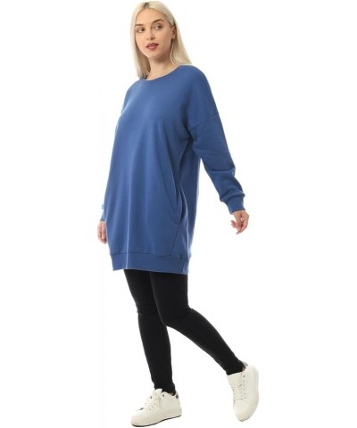 Women's Casual Oversized Fleece Pullover Sweatshirts Tunic Fall Outfits 2024 Y2K Winter Clothes Denim Blue $16.00 Hoodies & S...