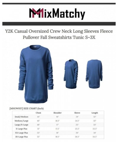 Women's Casual Oversized Fleece Pullover Sweatshirts Tunic Fall Outfits 2024 Y2K Winter Clothes Denim Blue $16.00 Hoodies & S...