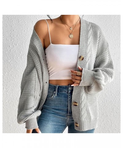 Women's Lightweight Cardigan Coat Long Sleeve Winter Clothes Loose Casual Chunky Knit Open Front Sweater Outerwear Grey 3 $11...