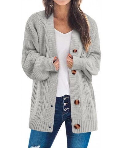 Women's Lightweight Cardigan Coat Long Sleeve Winter Clothes Loose Casual Chunky Knit Open Front Sweater Outerwear Grey 3 $11...