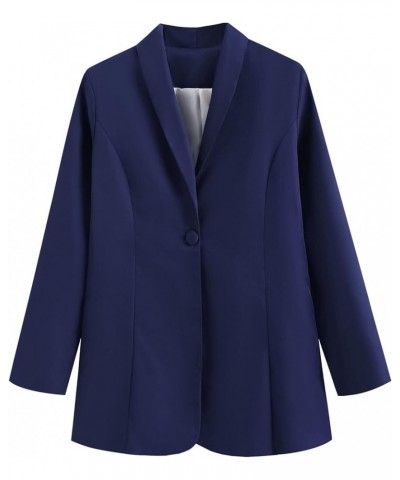 3 Pieces Business Outfits for Womens Comfortable Long Sleeve Blazer & Tied Shorts & Camisole Suits Set Navy $18.90 Suits