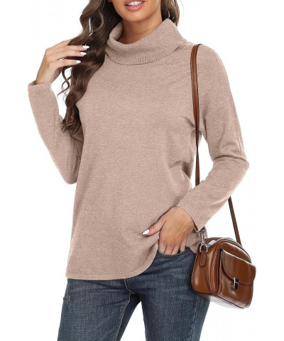 Women's Turtleneck Sweater Long Sleeve Cozy Warm Sweater Casual Lightweight Soft Pullover Jumper Tops Va Camel $19.50 Sweaters