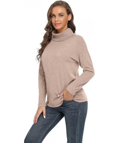 Women's Turtleneck Sweater Long Sleeve Cozy Warm Sweater Casual Lightweight Soft Pullover Jumper Tops Va Camel $19.50 Sweaters