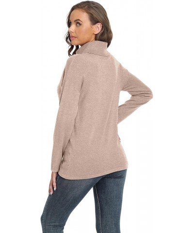 Women's Turtleneck Sweater Long Sleeve Cozy Warm Sweater Casual Lightweight Soft Pullover Jumper Tops Va Camel $19.50 Sweaters