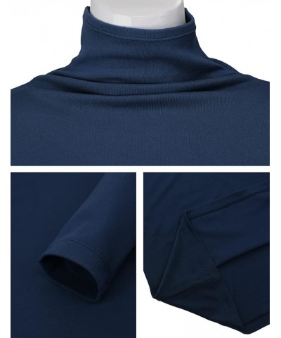 Womens Casual Turtleneck Tops Lightweight Long Sleeve Soft Thermal Shirts Active Sweater Cwoswl189-navy $12.23 Underwear