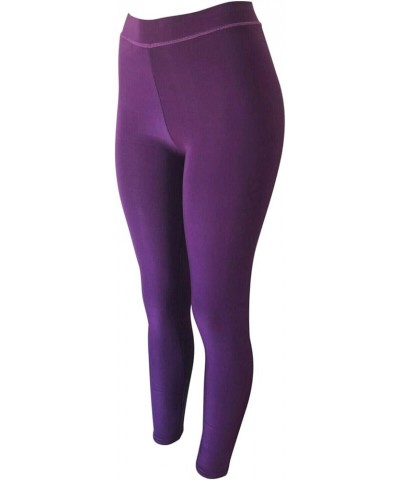 Women Winter Warm Thick Fleece Fur Lined Thermal High Waisted Leggings Pants Purple (Without Pockets) $10.07 Leggings