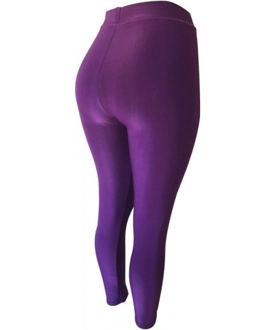 Women Winter Warm Thick Fleece Fur Lined Thermal High Waisted Leggings Pants Purple (Without Pockets) $10.07 Leggings