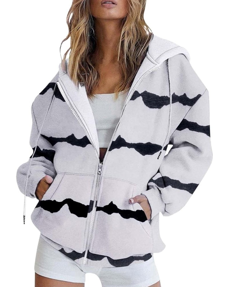 Womens Cute Hoodies Teen Girl Fall Jacket Oversized Sweatshirts Casual Drawstring Zip Up Y2K Hoodie with Pocket B3-r $2.96 Sh...